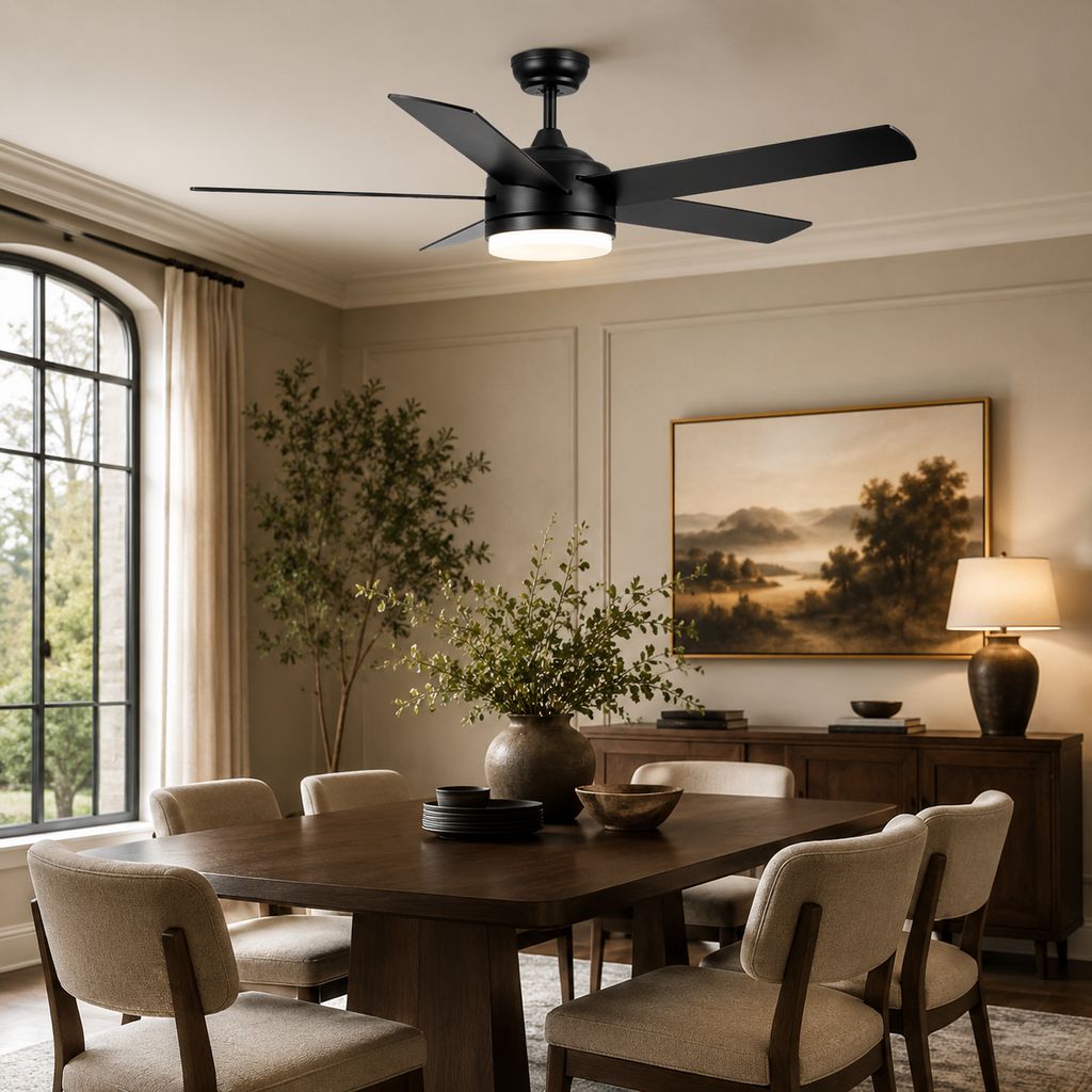 Nocera — Ventilateur de plafond noir LED trois teintes