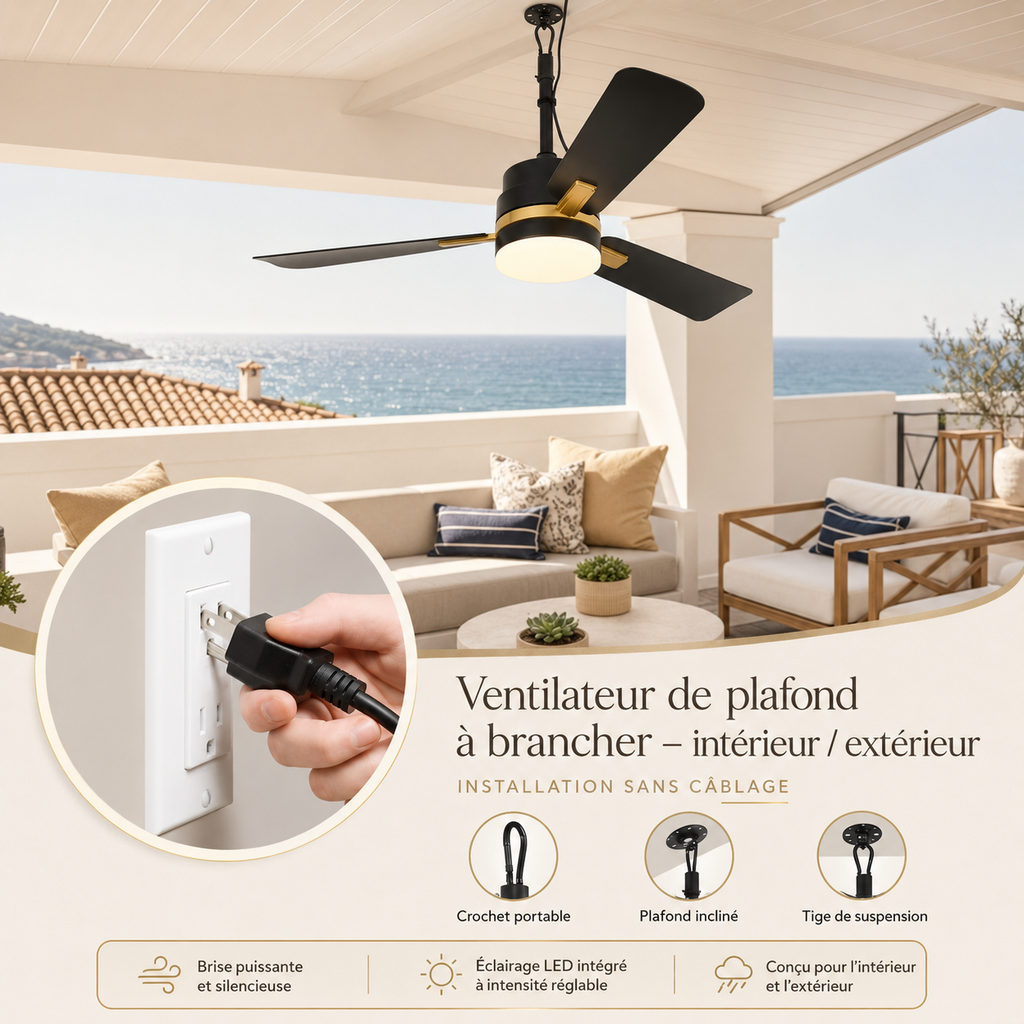 Marisol — Ventilateur de plafond LED intérieur extérieur