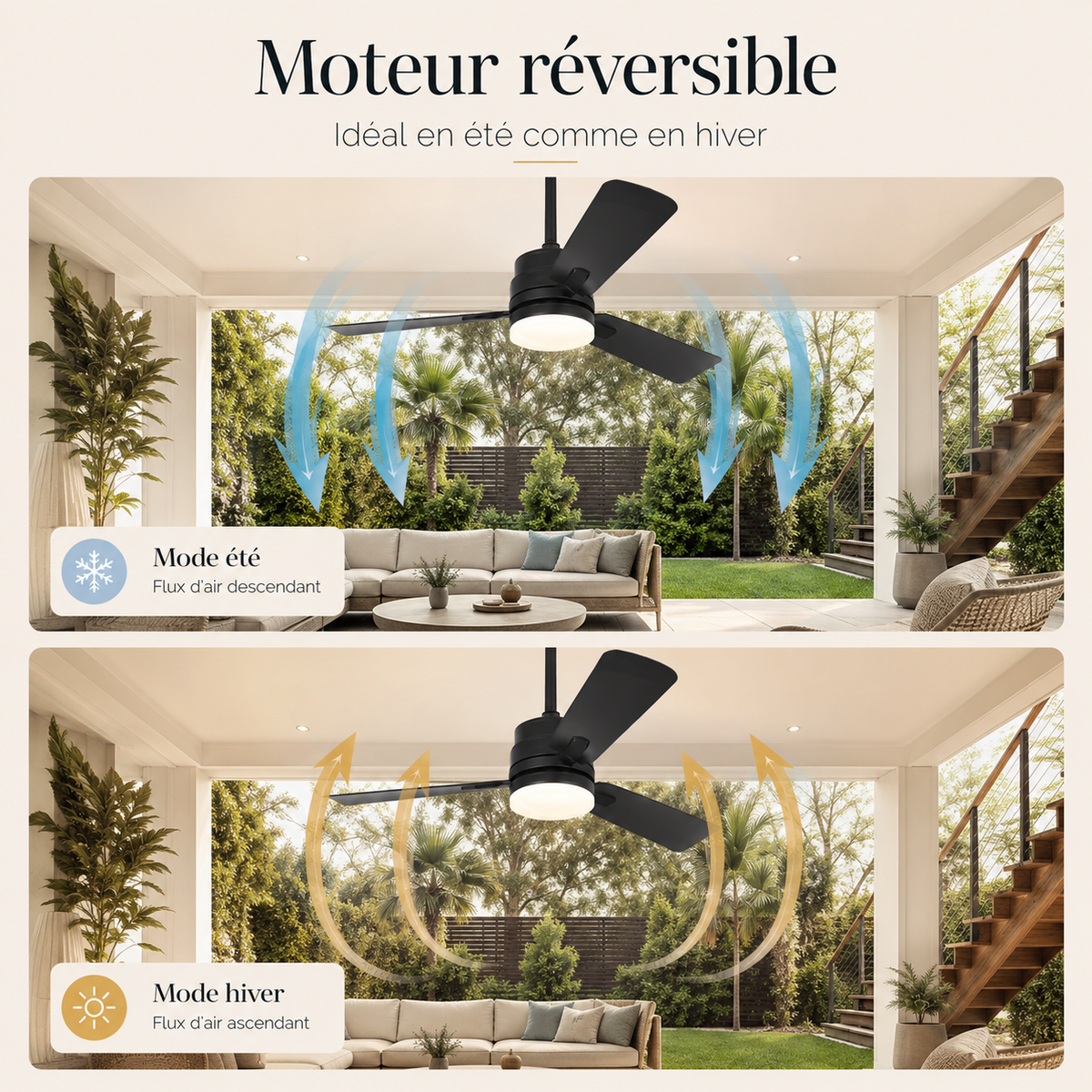 Marisol — Ventilateur de plafond LED intérieur extérieur