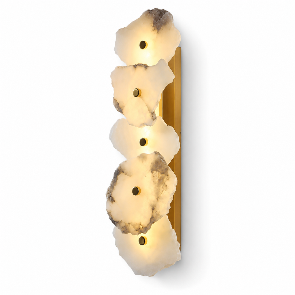 Albéa — Applique murale LED en marbre et albâtre