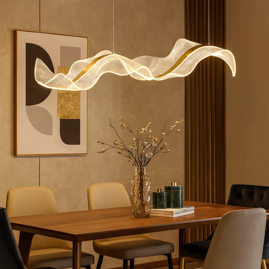 Nevara — Suspension linéaire ondulée LED