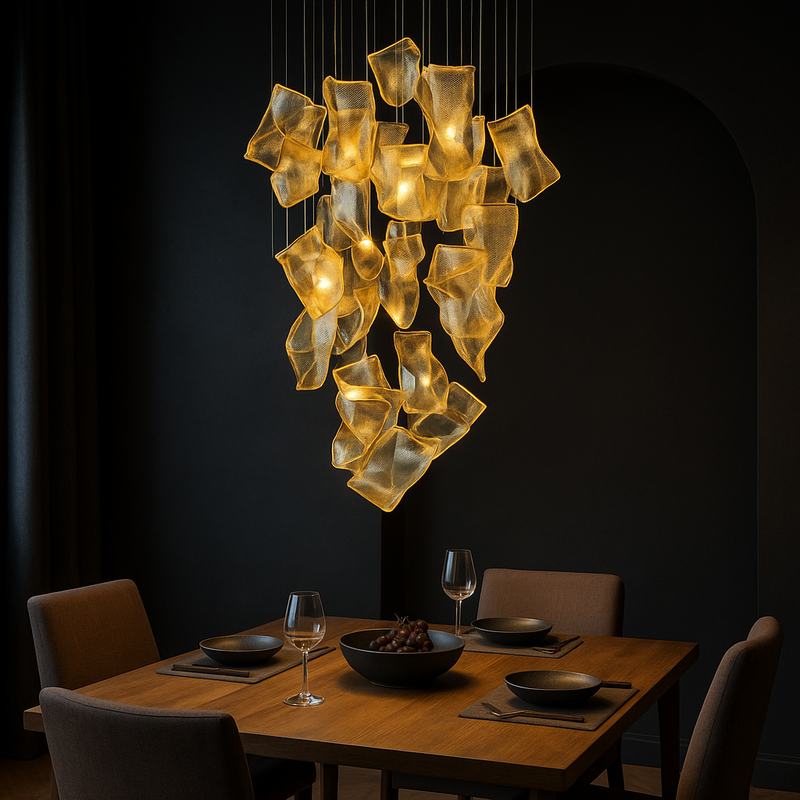 Cristella — Suspension cascade en cristal LED