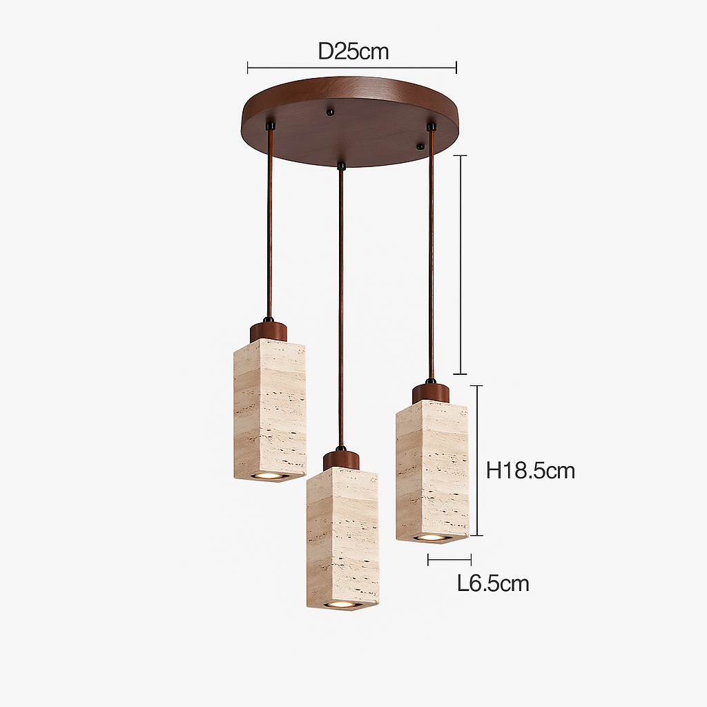 Sorena — Suspension en pierre naturelle et bois