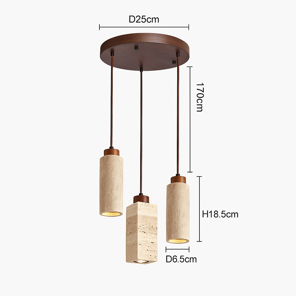 Sorena — Suspension en pierre naturelle et bois
