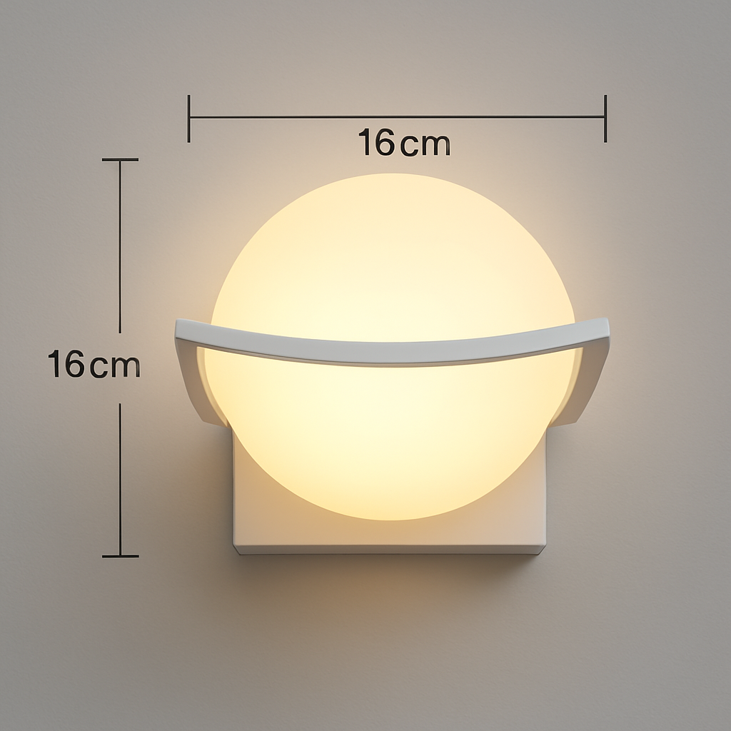 Bolla — Applique murale globe en verre dépoli