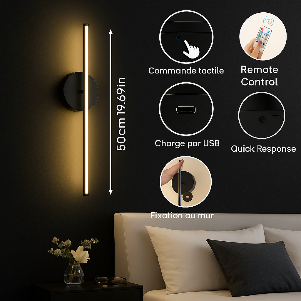 Velina — Applique murale sans fil rechargeable