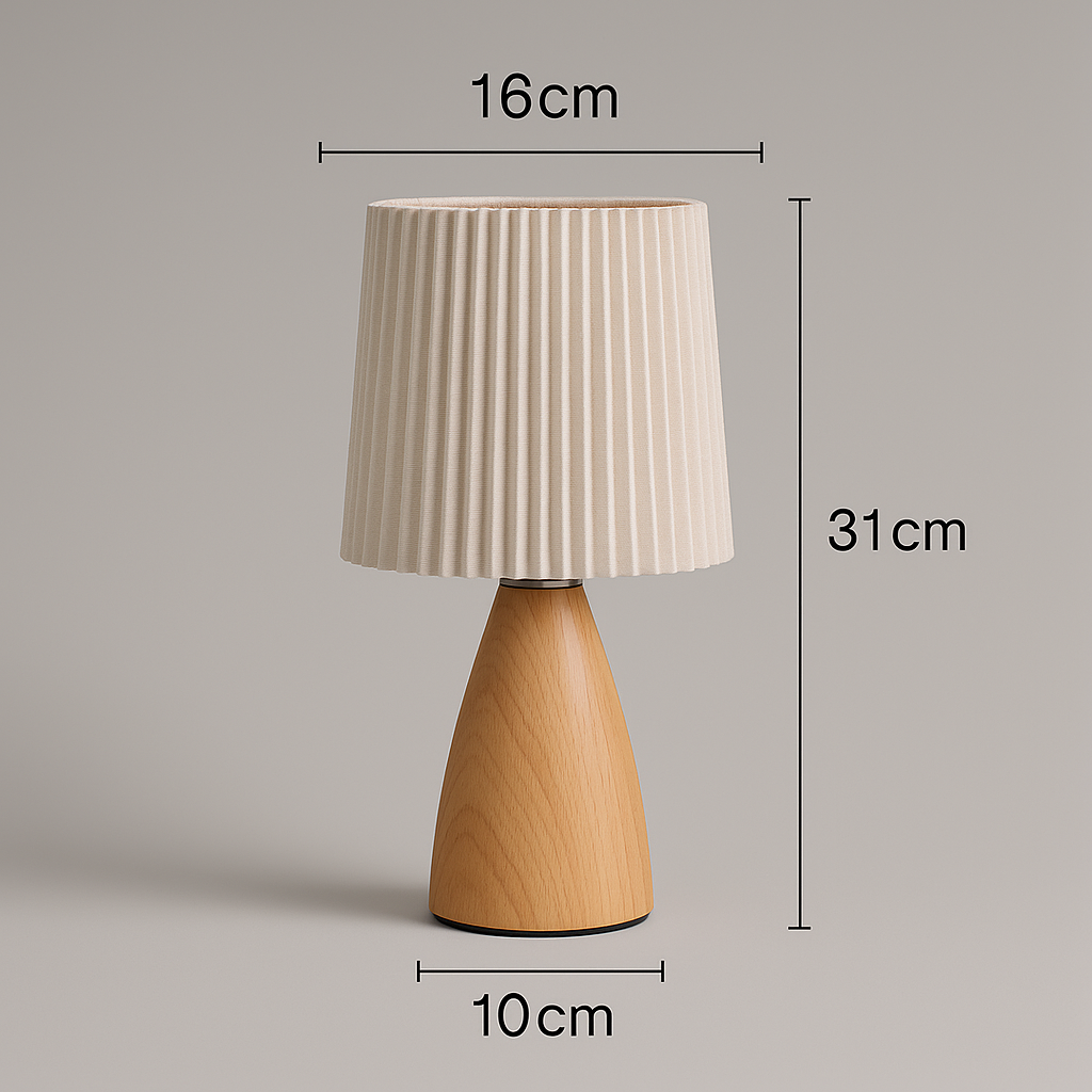 Betulla — Lampe plissée effet bois rechargeable