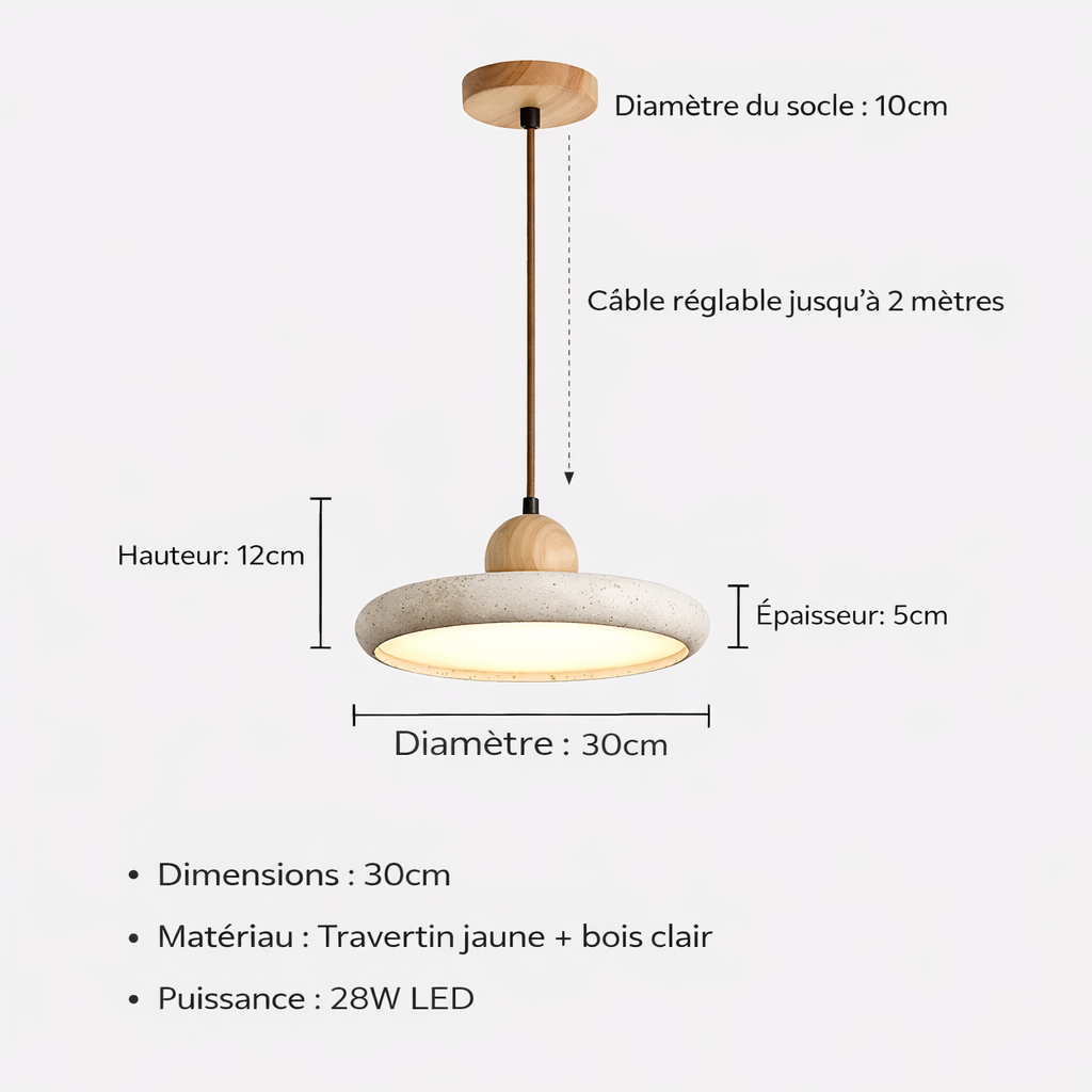 Duna — Suspension en bois clair ou sombre