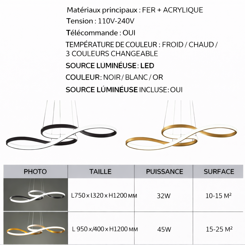 Mobia — Suspension sculpture en ruban continu