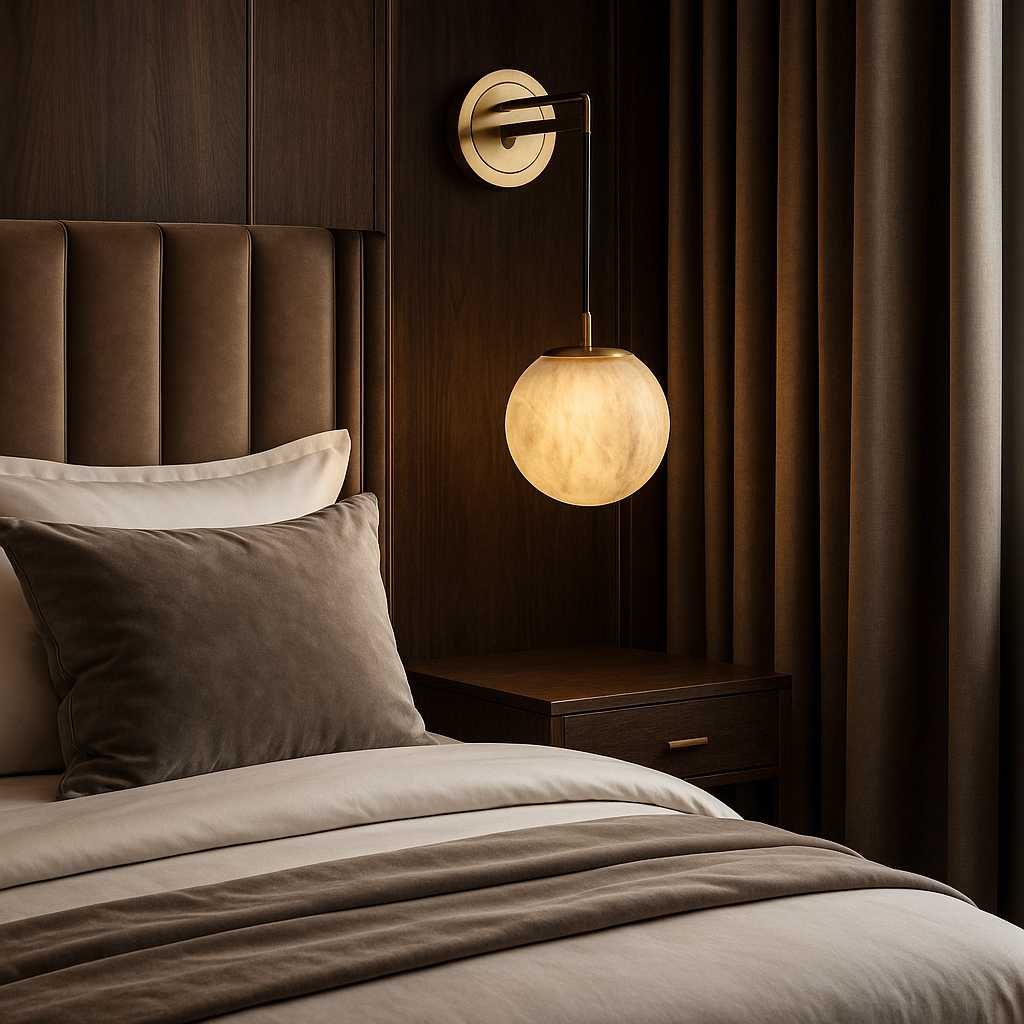 Marmora — Applique murale globe et socle en marbre