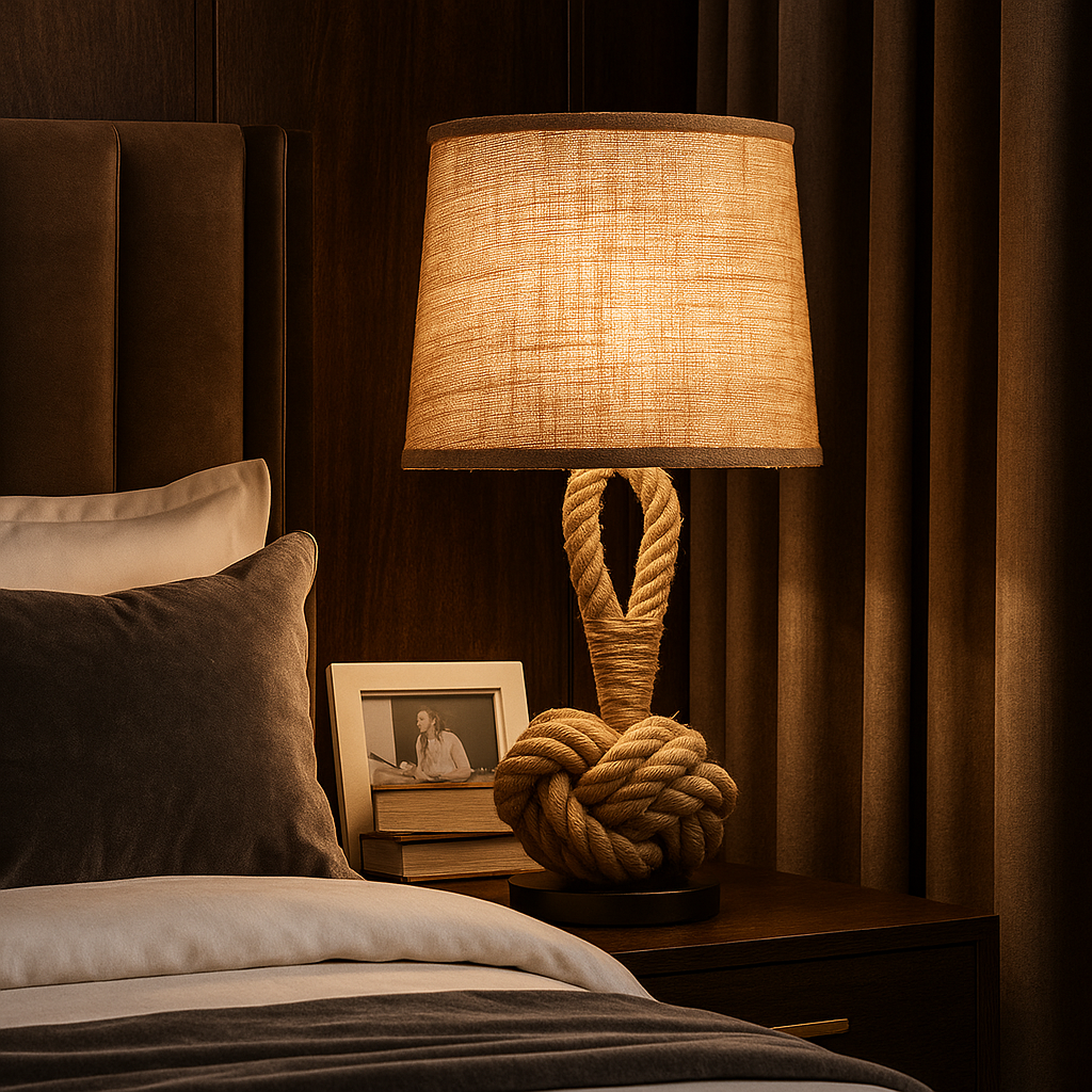 Cordana — Lampe à poser en corde tressée naturelle