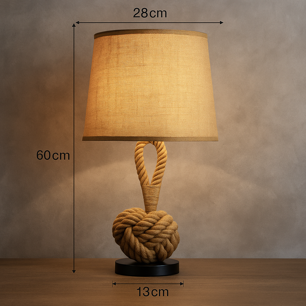 Cordana — Lampe à poser en corde tressée naturelle
