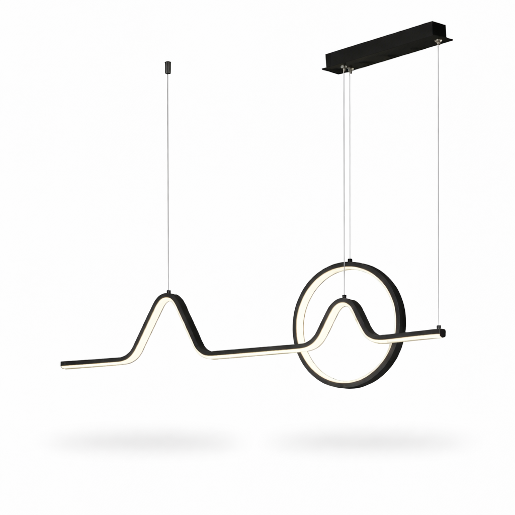 Aurélia — Suspension linéaire longue noire ou dorée