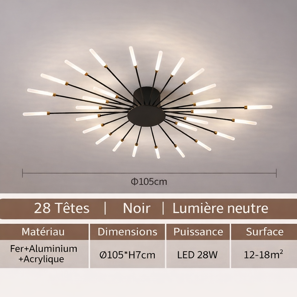 Raggia — Plafonnier rayonnant à têtes multiples