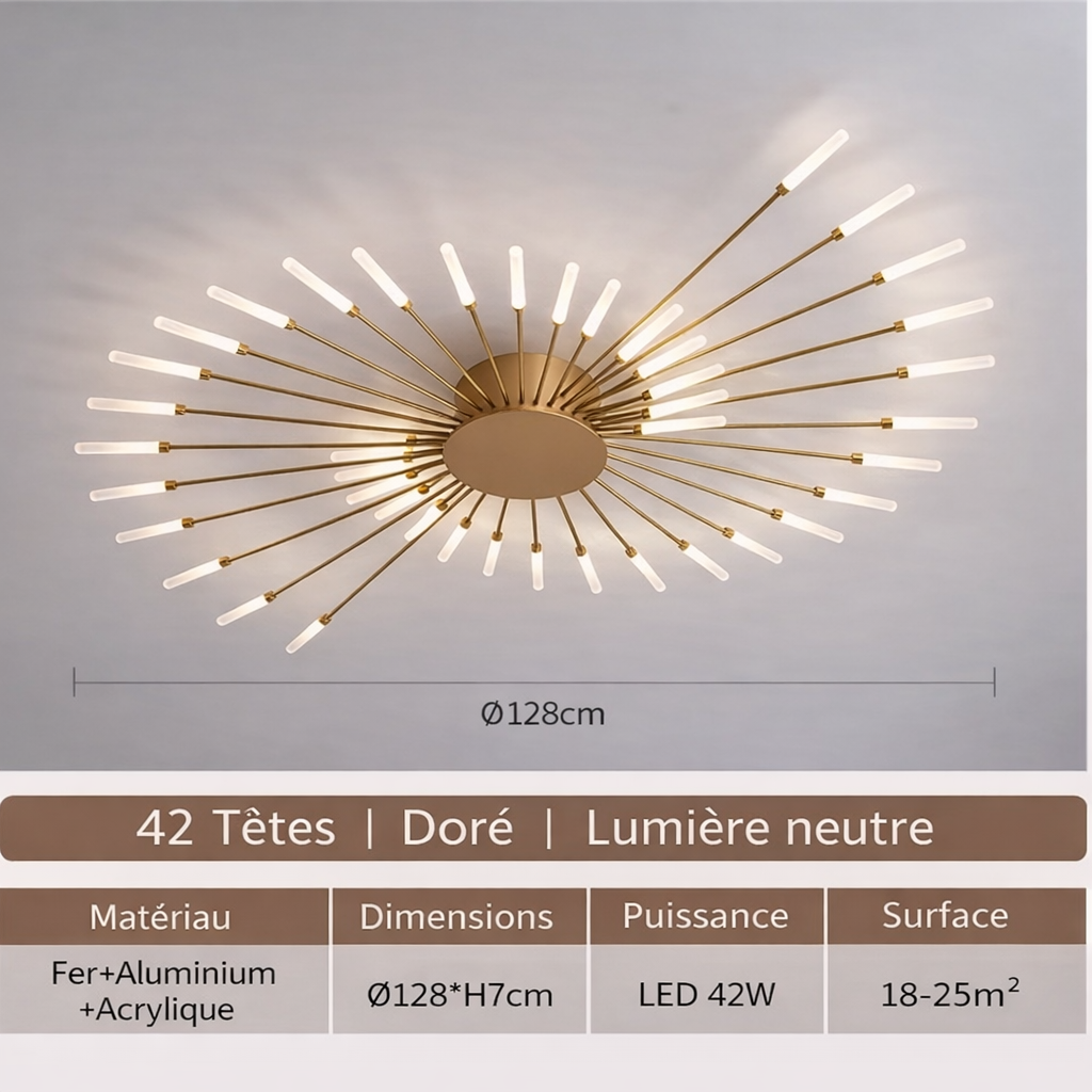 Raggia — Plafonnier rayonnant à têtes multiples