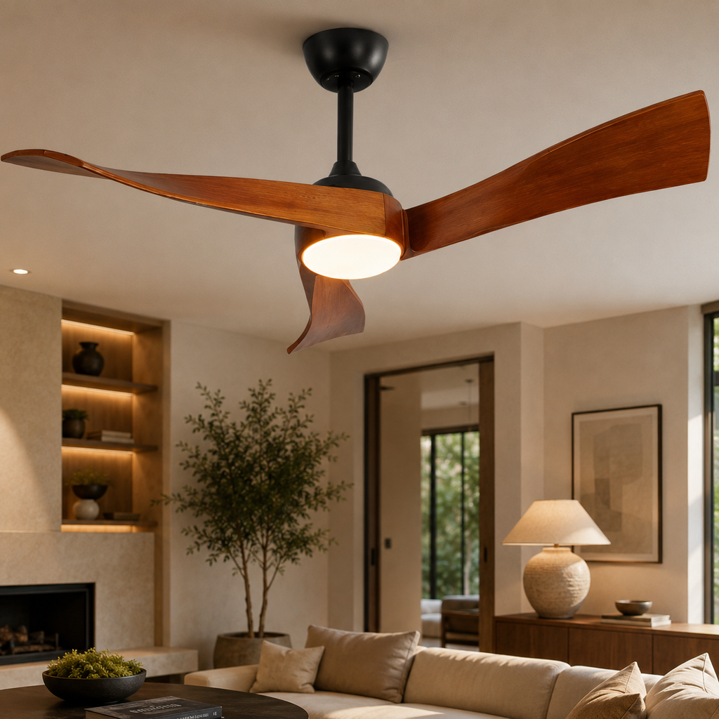 Norvane — Ventilateur de plafond bois 132 cm silencieux