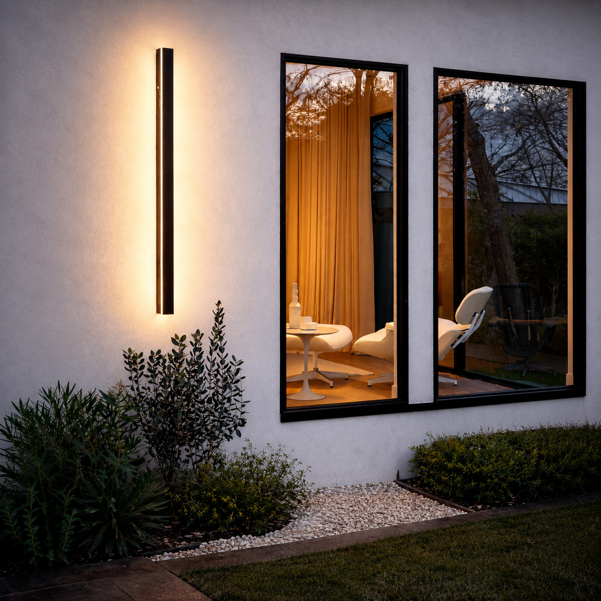 Obsidia — Applique extérieure LED en métal noir