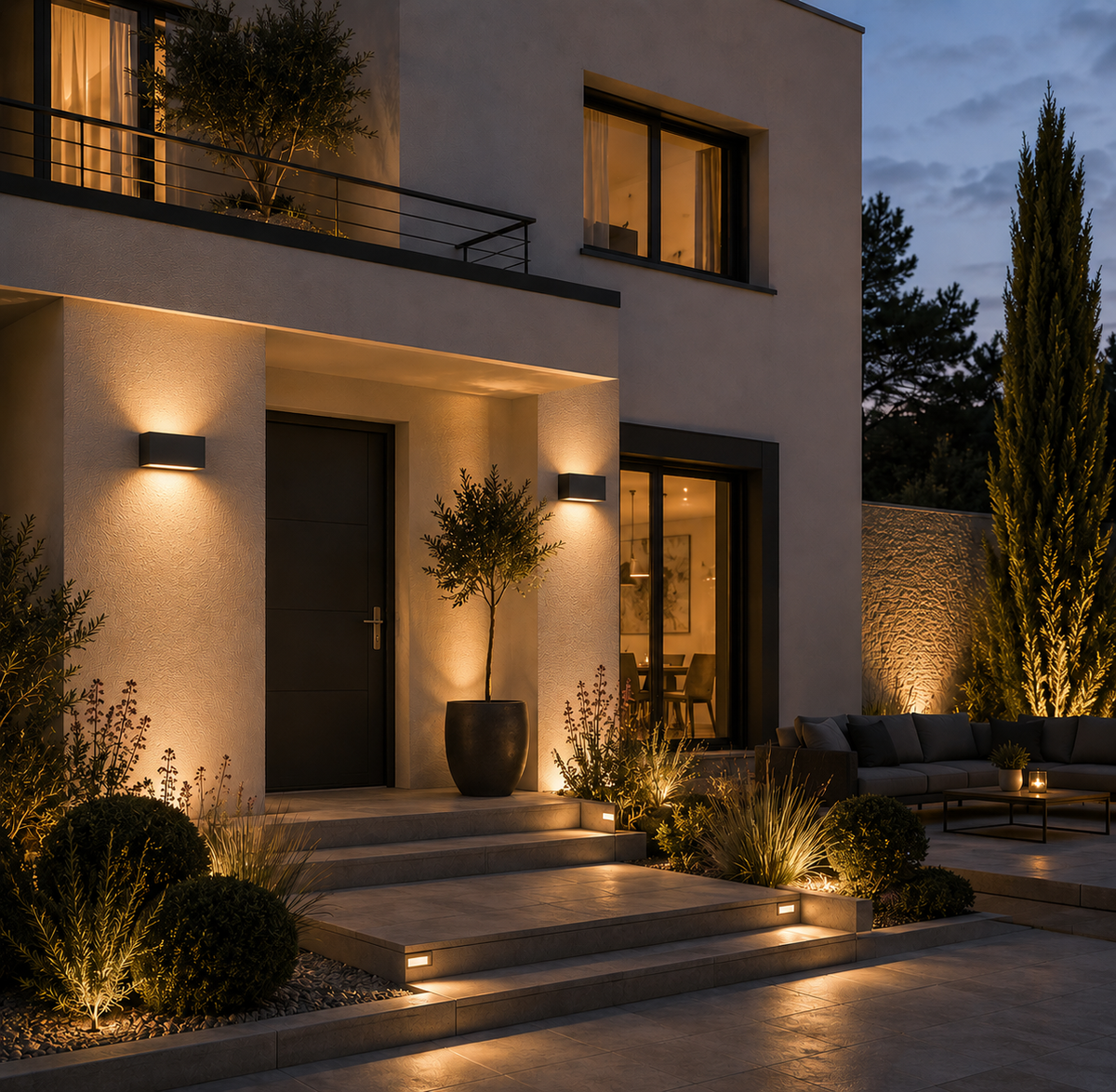 Bifaro — Applique extérieure compacte double faisceau
