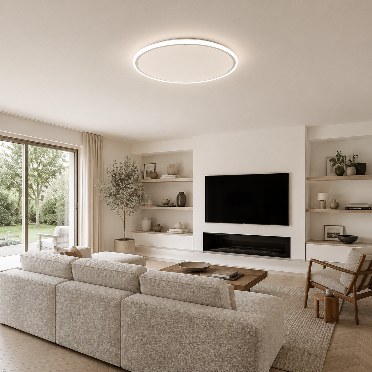 Nordi — Plafonnier LED scandinave rond blanc