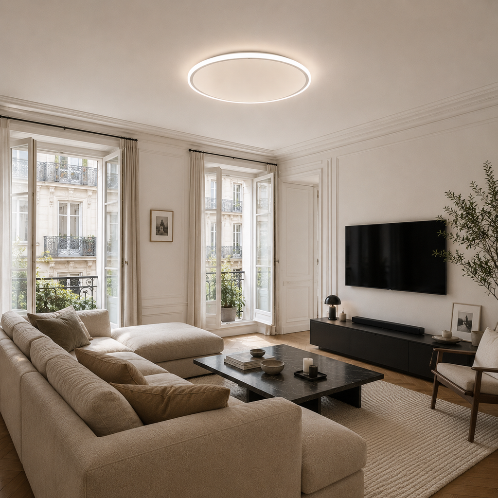 Nordi — Plafonnier LED scandinave rond blanc