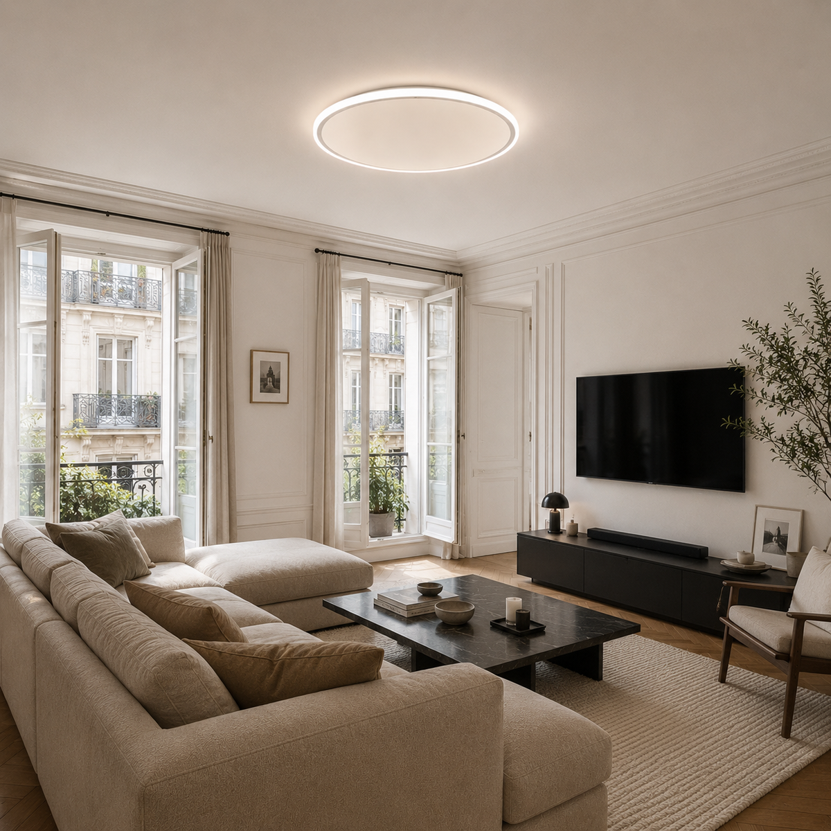 Nordi — Plafonnier LED scandinave rond blanc