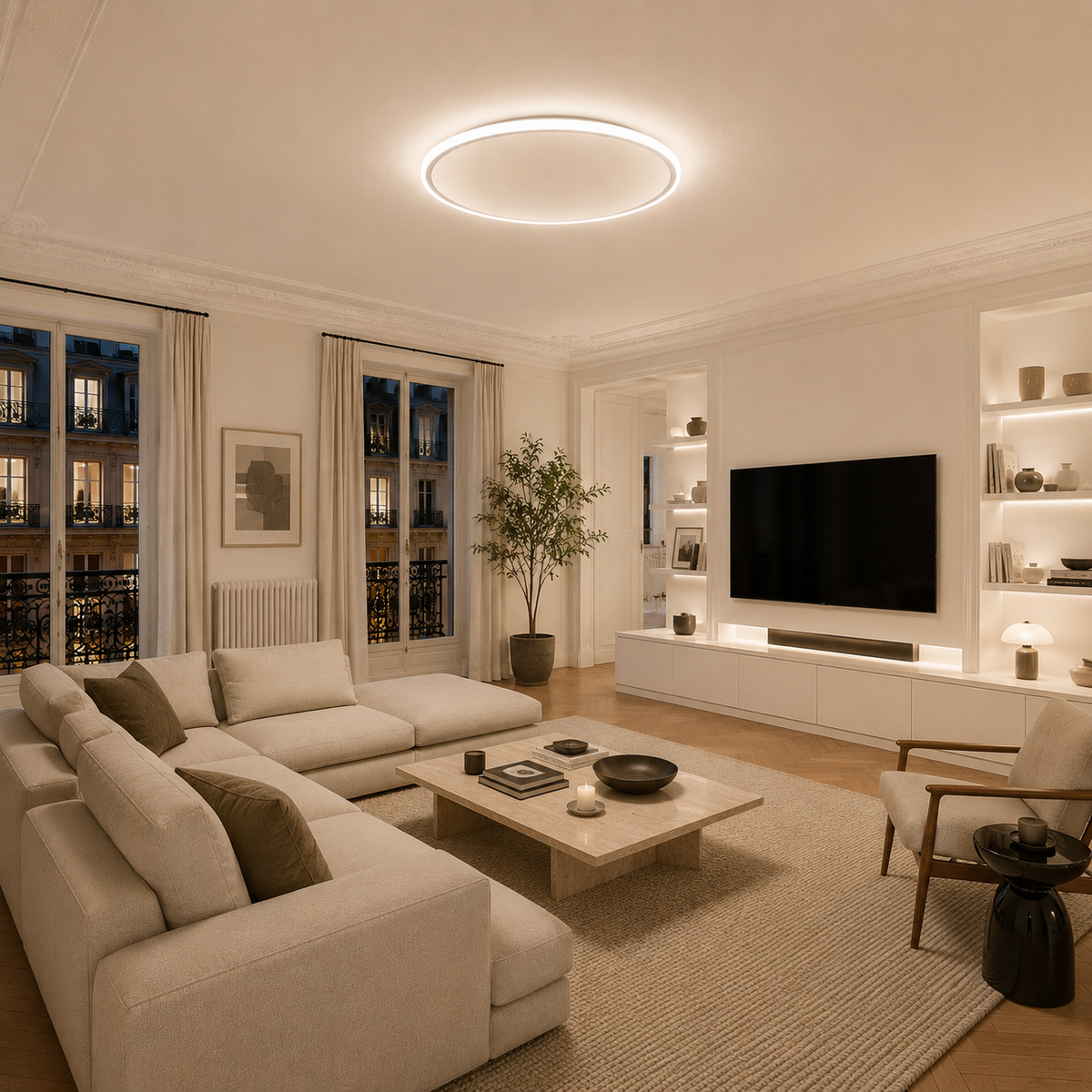 Nordi — Plafonnier LED scandinave rond blanc