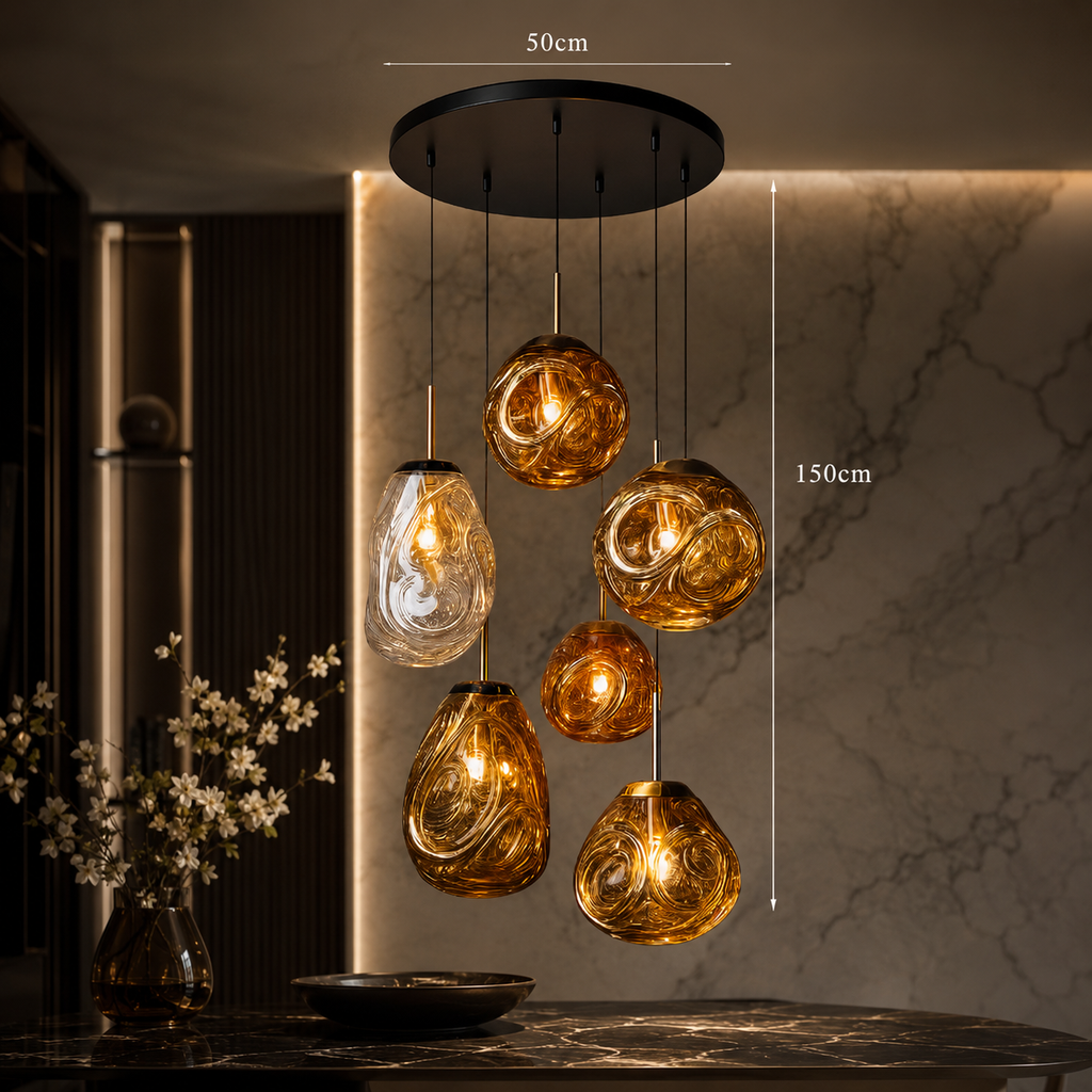 Ombelia — Suspension sphères en verre soufflé