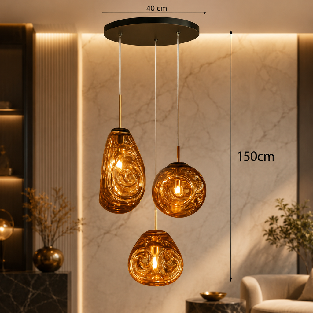Ombelia — Suspension sphères en verre soufflé
