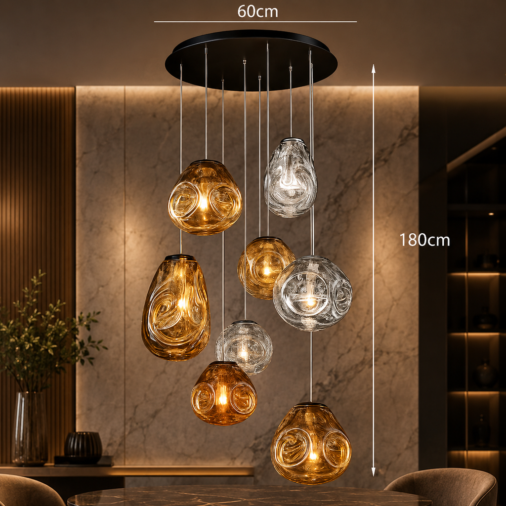 Ombelia — Suspension sphères en verre soufflé