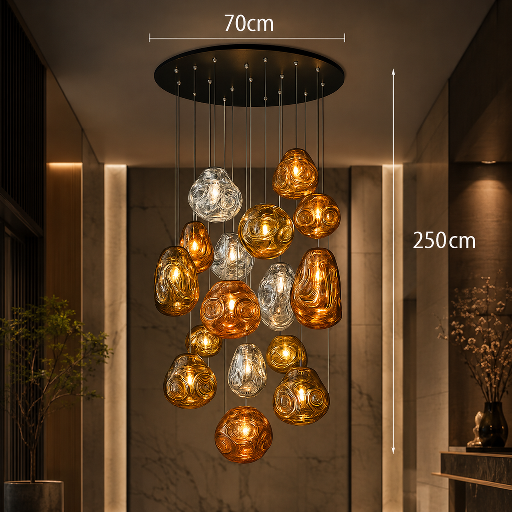 Ombelia — Suspension sphères en verre soufflé