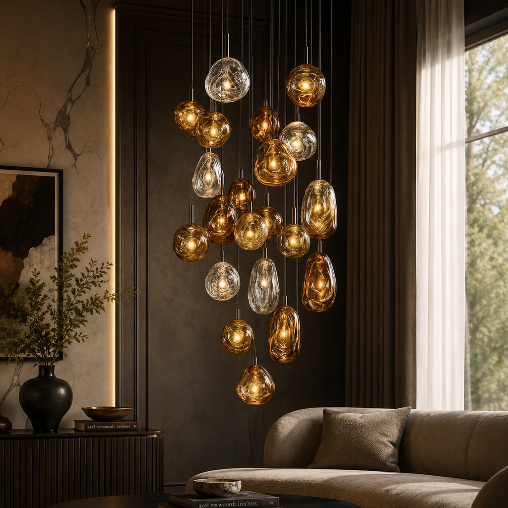 Ombelia — Suspension sphères en verre soufflé