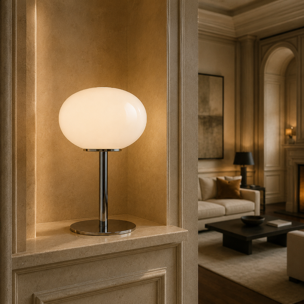 Ondina — Lampe de chevet dôme en verre soufflé