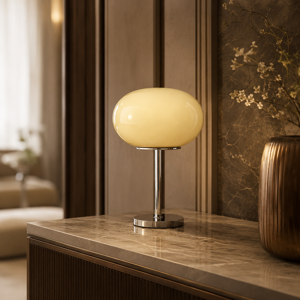 Ondina — Lampe de chevet dôme en verre soufflé