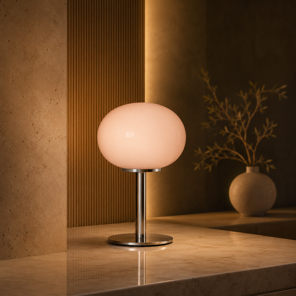 Ondina — Lampe de chevet dôme en verre soufflé