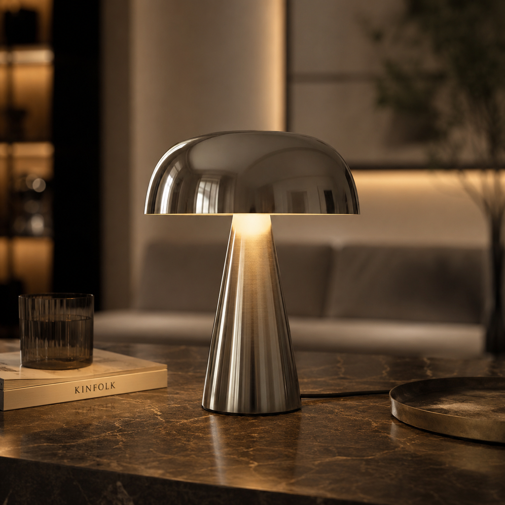 Cupolina — Lampe de chevet dôme en métal sans fil