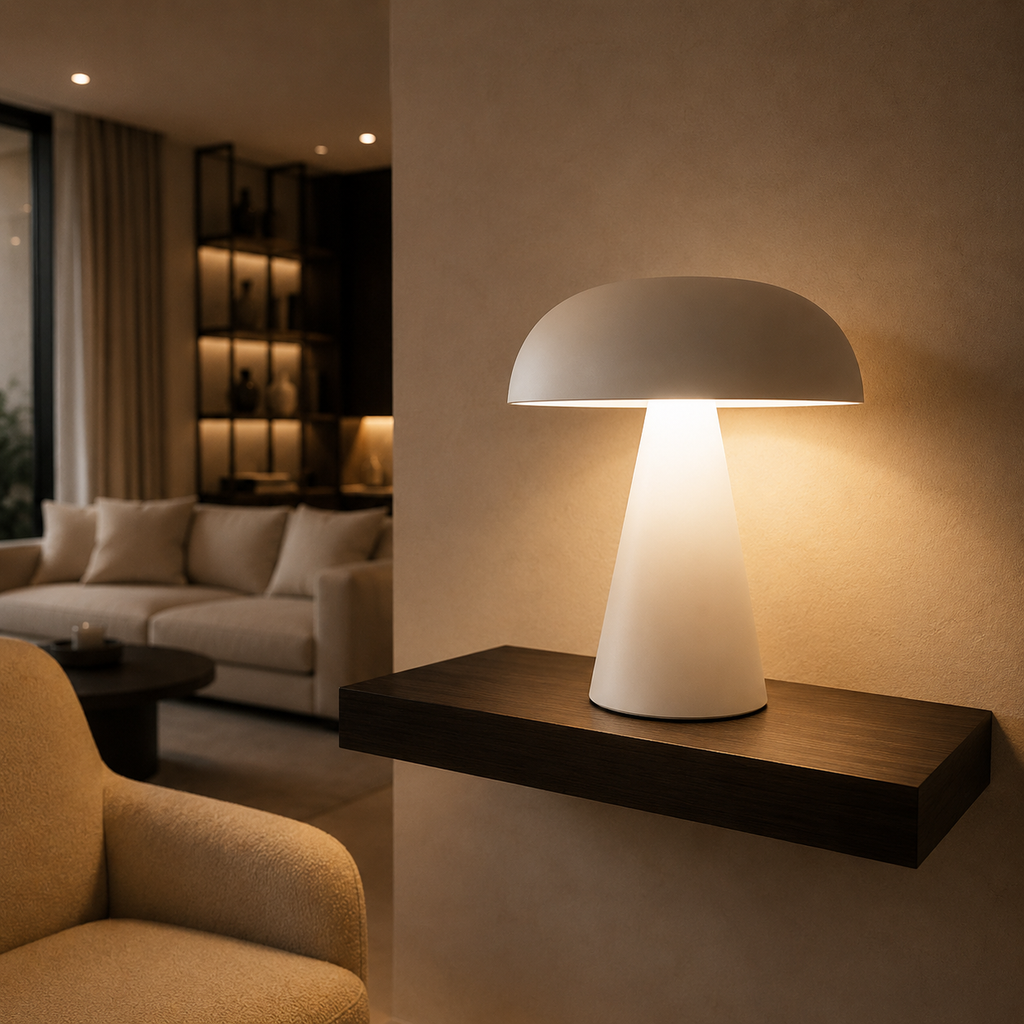 Cupolina — Lampe de chevet dôme en métal sans fil