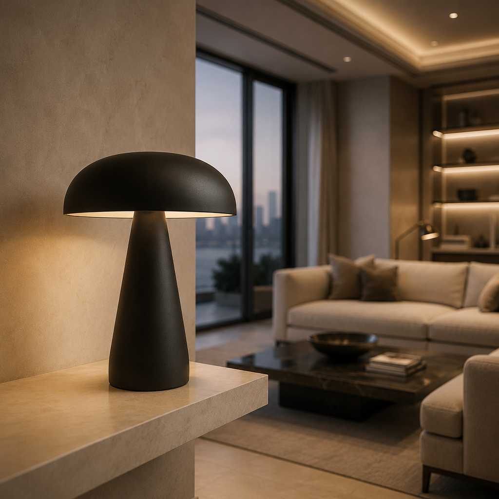 Cupolina — Lampe de chevet dôme en métal sans fil