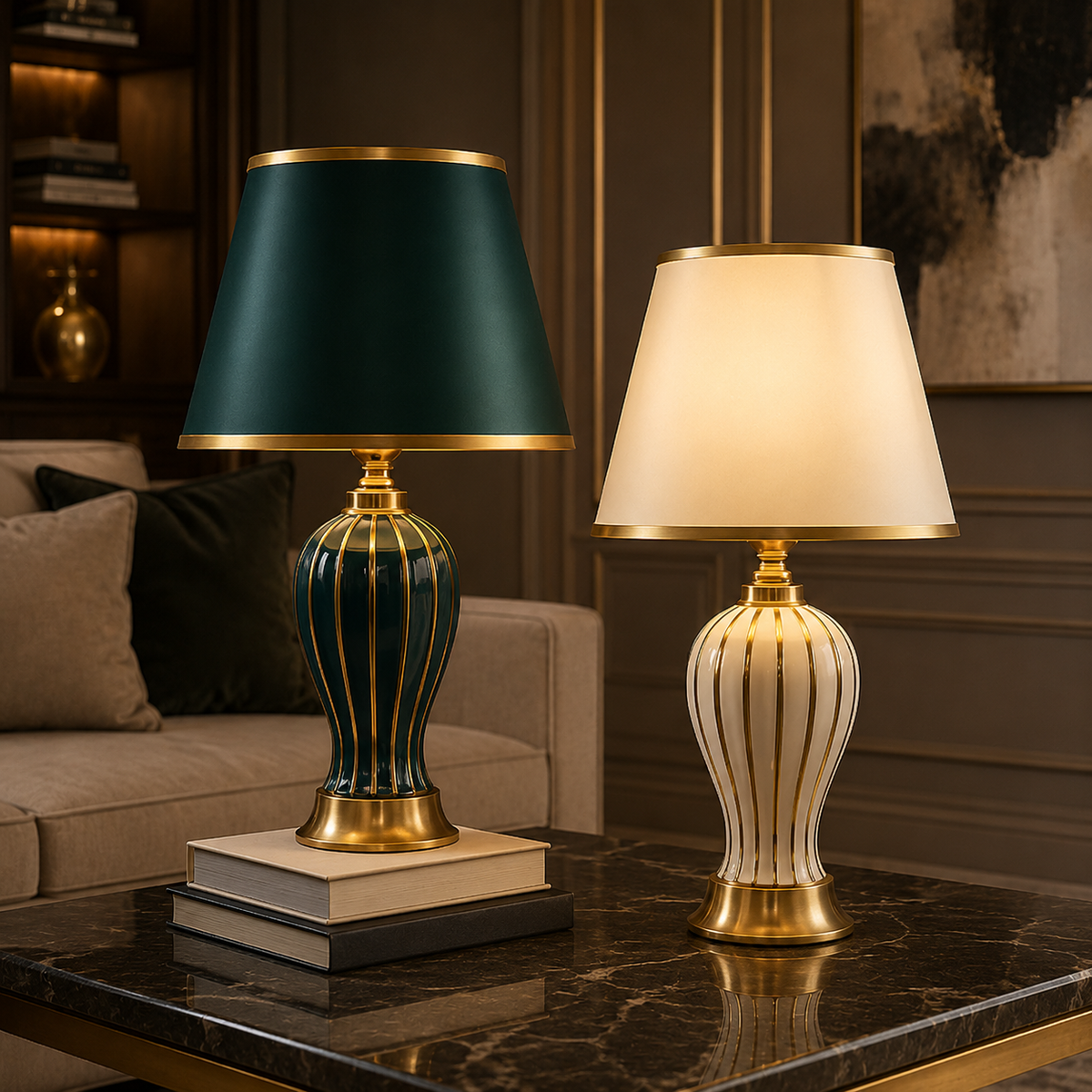Fiorella — Grande lampe céramique au plissé délicat