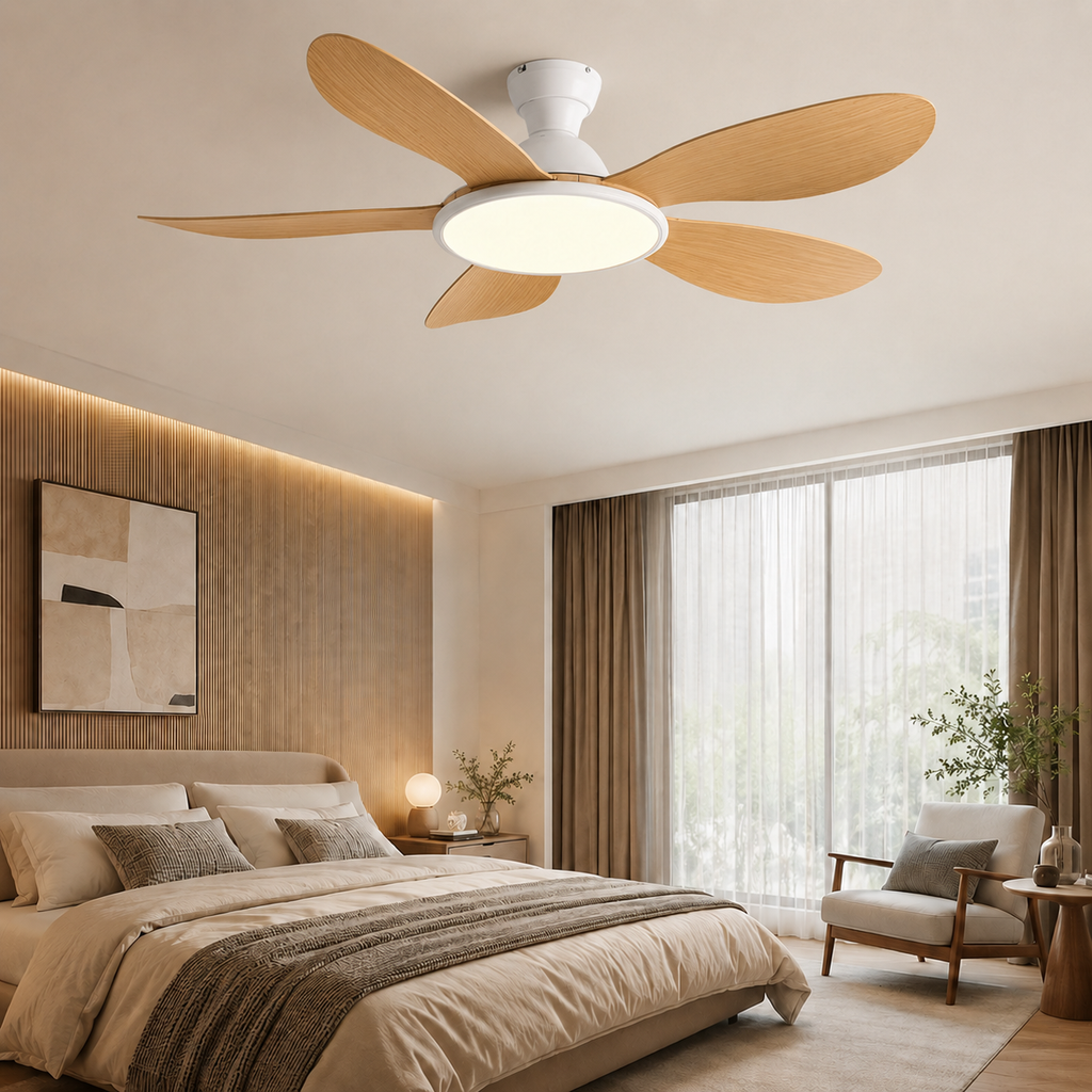 Elvéa — Ventilateur de plafond en bois LED