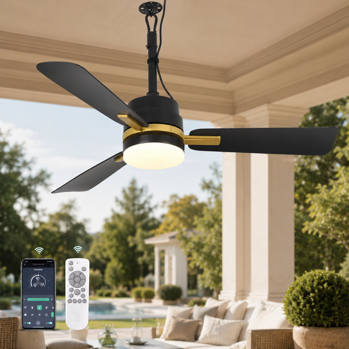 Marisol — Ventilateur de plafond LED intérieur extérieur