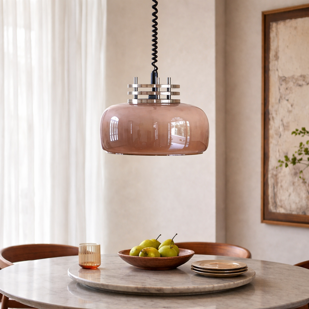 Ambrine — Suspension vintage en verre ambré