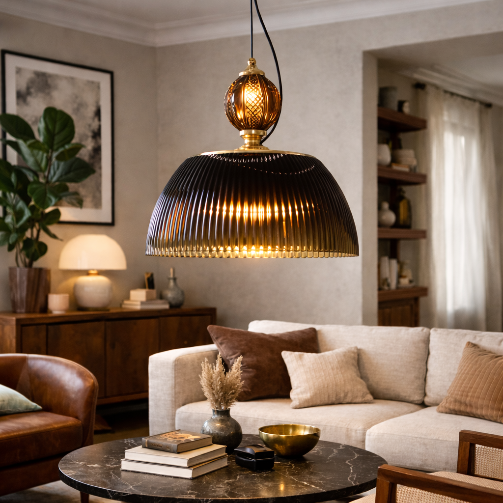 Fumaria — Suspension cloche en verre fumé
