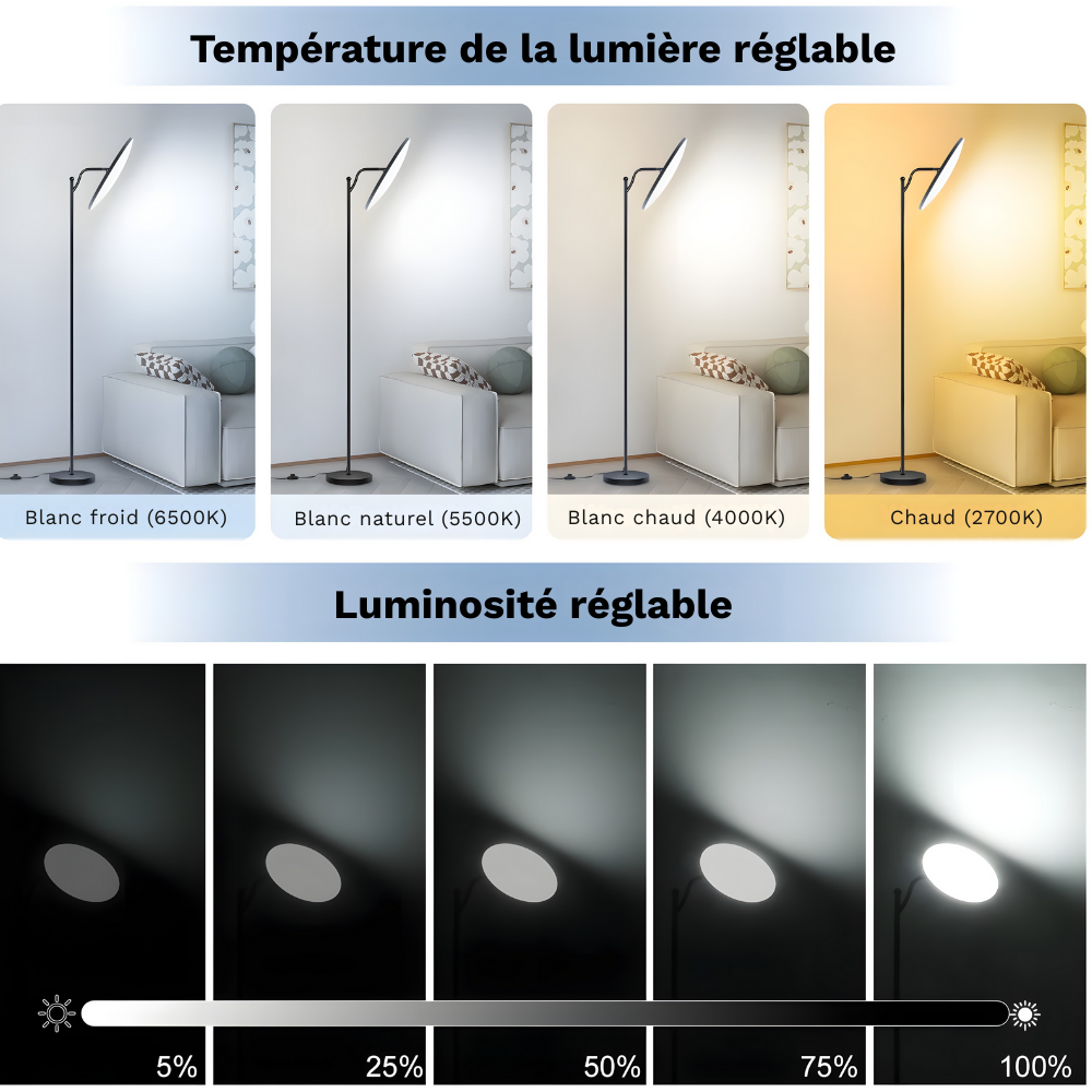 Aérane — Lampadaire LED au profil courbé