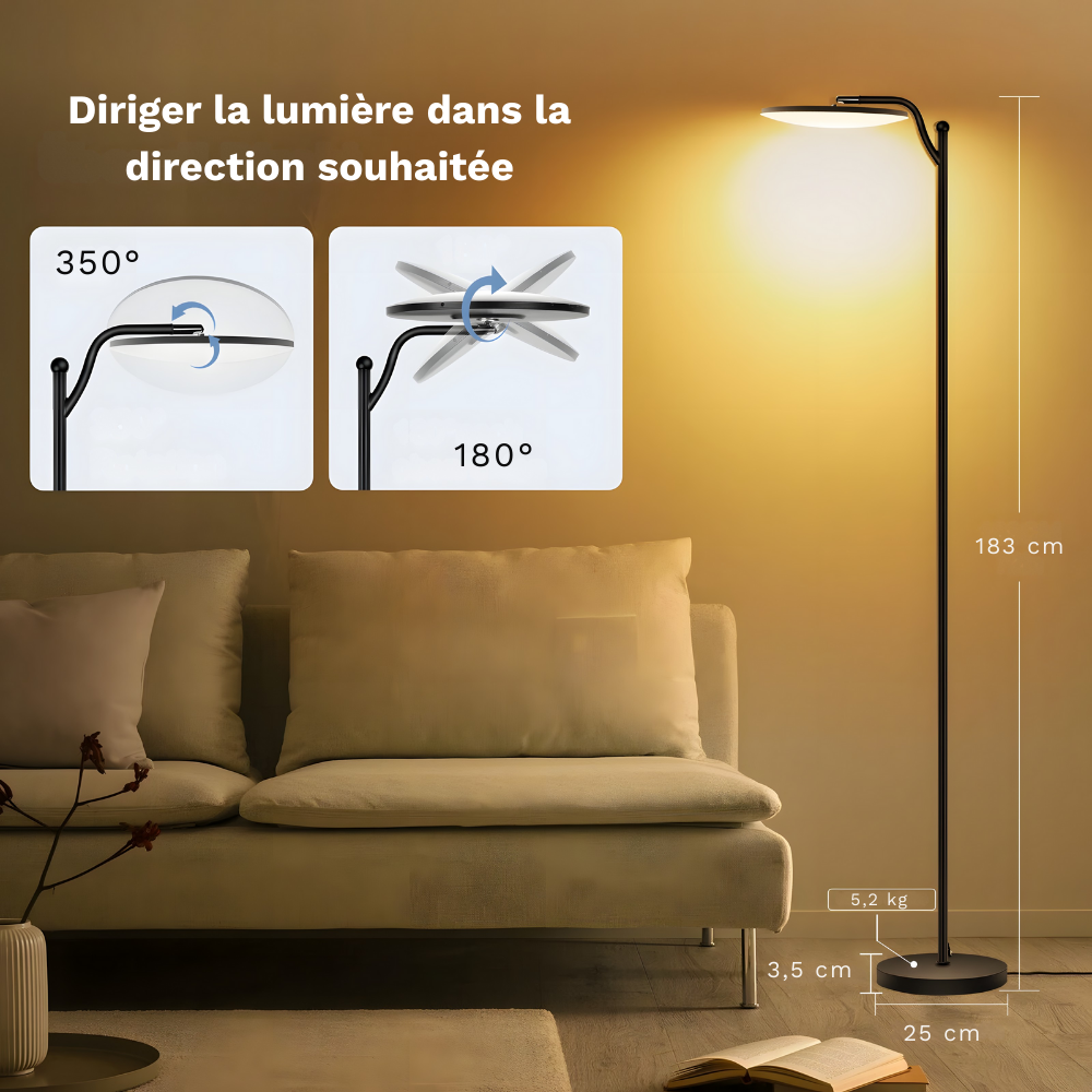 Aérane — Lampadaire LED au profil courbé