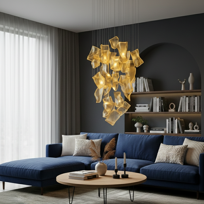 Cristella — Suspension cascade en cristal LED