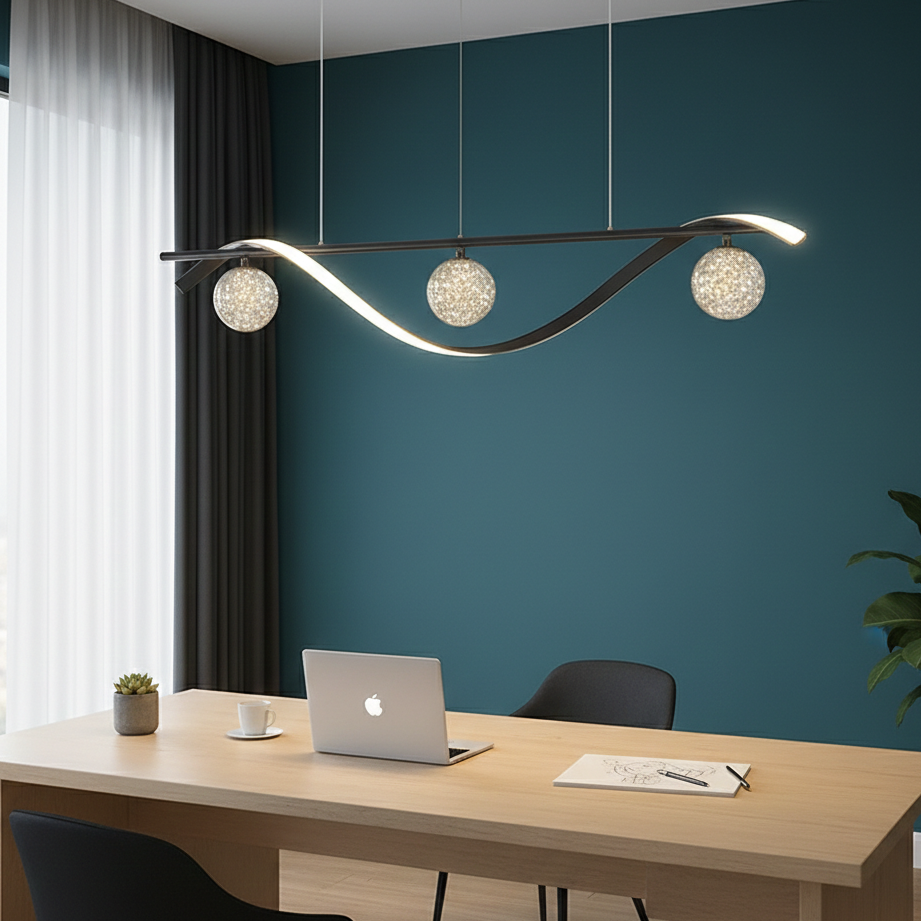 Ravella — Suspension trois globes de verre étoilé