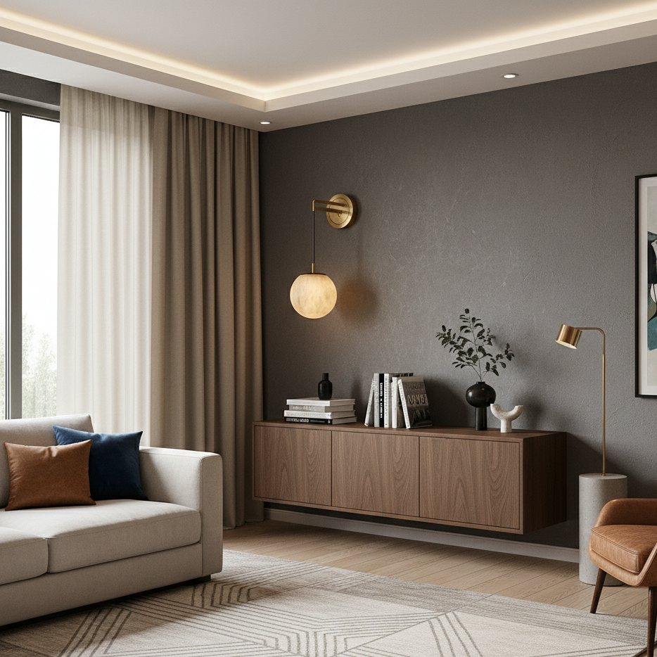Marmora — Applique murale globe et socle en marbre