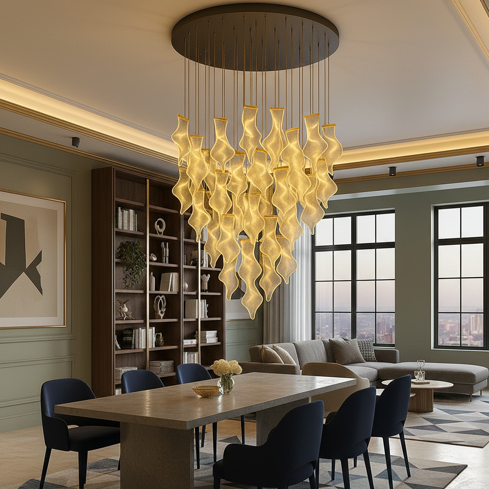 Cristella — Suspension cascade en cristal LED