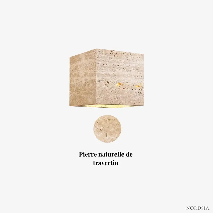 Hortane — Applique murale cubique en travertin