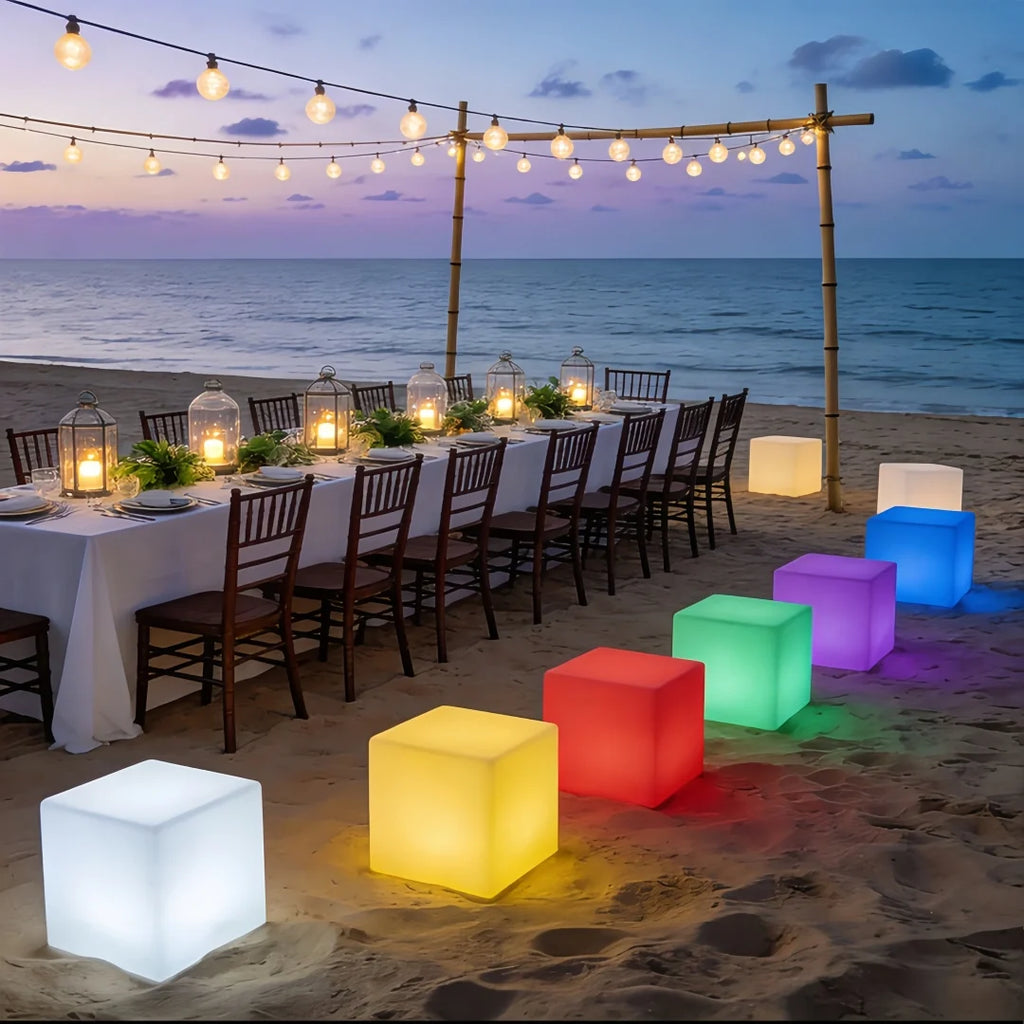 Cubo — Lampe cube LED rechargeable d'extérieur